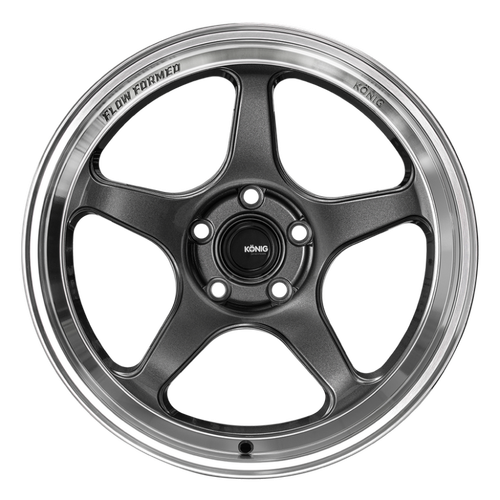 Konig Hyperspec 18x8.5 5X114.3 ET35 Anthracite Metallic Wheel w/ Mirror Machined Lip - HP88514356