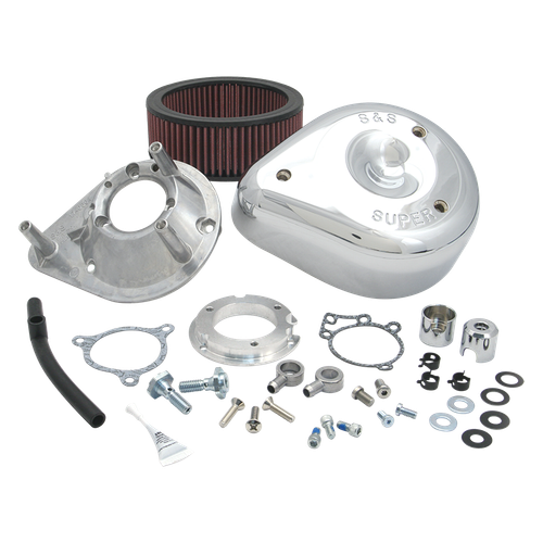 S&S Cycle 08-17 Tri-Glide/CVO Stock-Bore Throttle By Wire Models Teardrop Air Cleaner Kit - Chrome - 106-2091