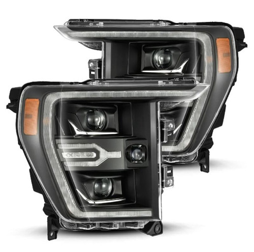 AlphaRex 21-22 Ford F150 Luxx-Series Projector Headlights Black w/Activ Light/Seq Signal - 880139