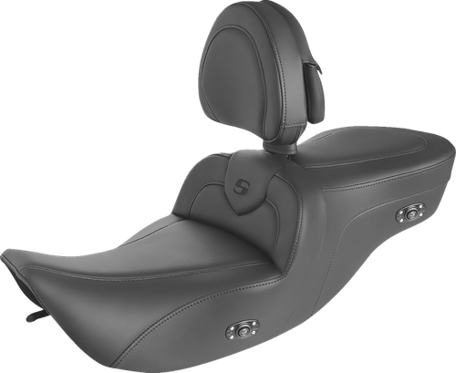 SADDLEMEN 897-06-187BRHCT Heated RoadSofa™ Seat - With Backrest Black W/Black Stitching - Open Box