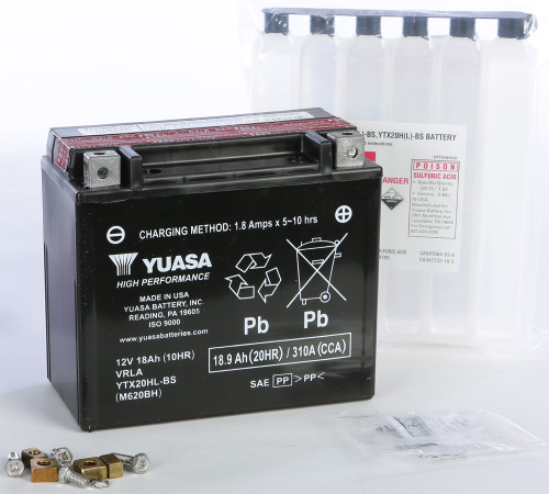 YUASA YUAM620BH BATTERY YTX20HL-BS MAINTENANCE FREE