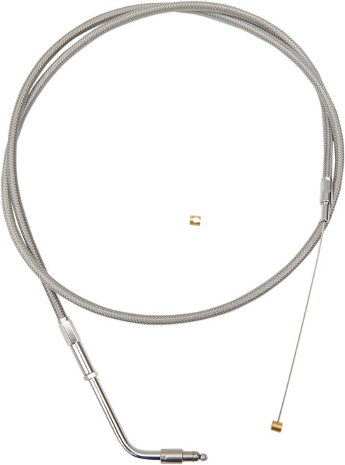 LA CHOPPERS Stainless Braided Handlebar Throttle Cable - Beach - '96-'07 Touring [LA8005TH04]