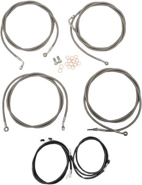 LA CHOPPERS Complete Plug-and-Play Cable Kit - 15" - 17" Handlebars - '21-'22 FLTR - ABS - Midnight [LA8058KT316M]