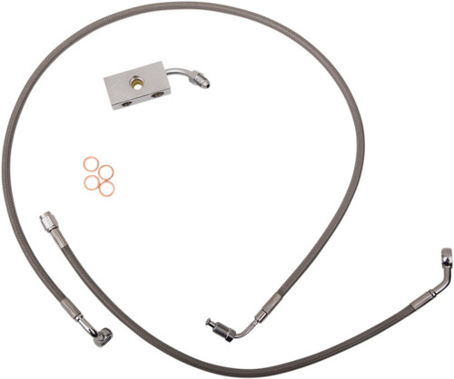 LA CHOPPERS Brake Lines - 12" - 14" Ape Hanger Handlebars - Stainless Steel [LA8122B13]