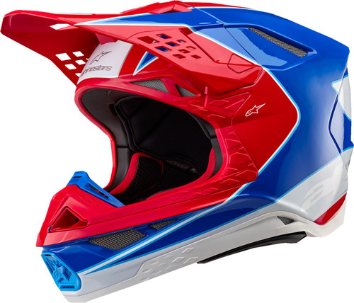 ALPINESTARS Supertech M10 Helmet - Aeon - MIPS® - Gloss Bright Red/Blue - Small [83019233017S]