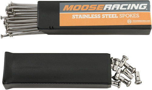 Moose Offroad Spoke Set with Nipples - Stainless Steel - Rear - 19" - Yamaha YZ/YZF [122509S]