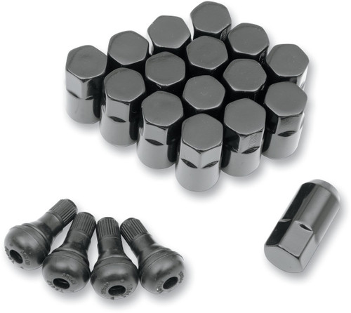 Moose Offroad Lug Nuts with Valve Stems - 12 mm x 1.50 - Chrome - Tapered - 20 Pack [SP300MO20720]