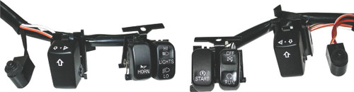 HARDDRIVE 370200 HBAR SWITCH KIT BLK/WHT LETTRS XL 07-13 FX 07-11 SOFTAIL