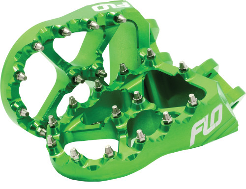 FLO MOTORSPORTS FPEG-792G PRO SERIES FOOT PEGS GREEN