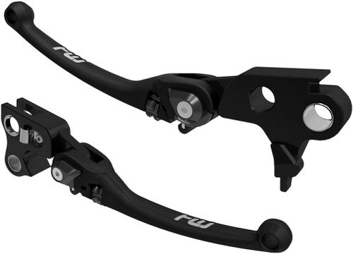 FLO MOTORSPORTS HD-808BLK MX STYLE LEVER SET BLACK `14-16 FLH/FLT