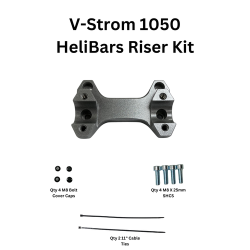 HELIBARS HR03187 HANDLEBAR RISERS SILVER SUZ