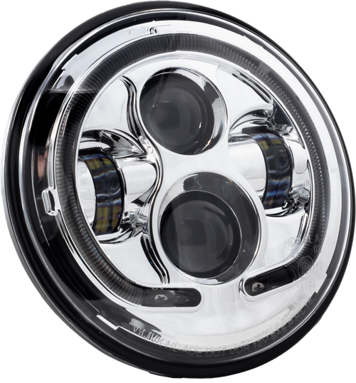 LETRIC LIGHTING CO LLC-ILHP-7C 7" LED HEADLIGHT CHROME HALO INDIAN