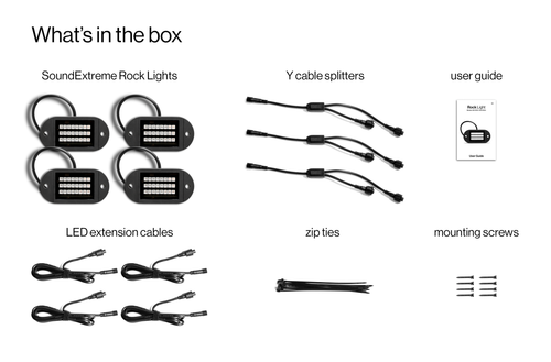 ECOXGEAR SEI-RCK4 X4 ROCK LIGHTS X4 24 LED ROCK LIGHT + CABLE
