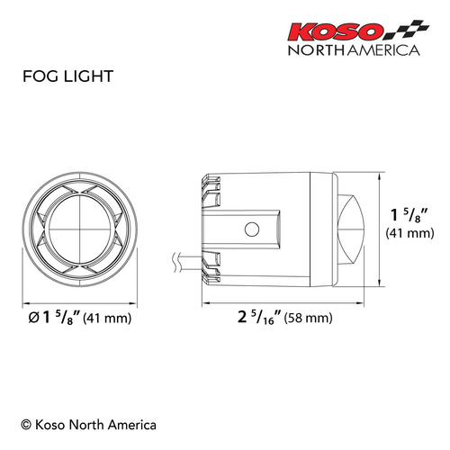 KOSO HG010000 MINI LED FOG LIGHT BLACK EACH