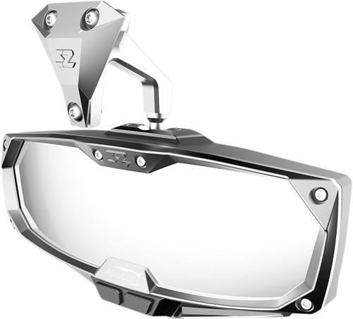 seizmik Mirror - Halo R - Rear View w/LED Cabin Light - Rectangle - Silver w/Silver Bezel - Can Am X3 [5618022]