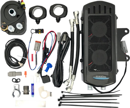 ULTRACOOL Side Mount Oil Cooler Kit - Gloss Black - FXR/Touring [SMT1G]