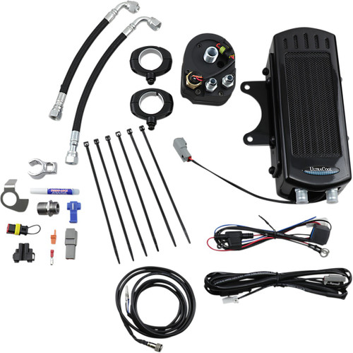 ULTRACOOL Side Mount Oil Cooler Kit - Gloss Black - Dyna [SMD1G]