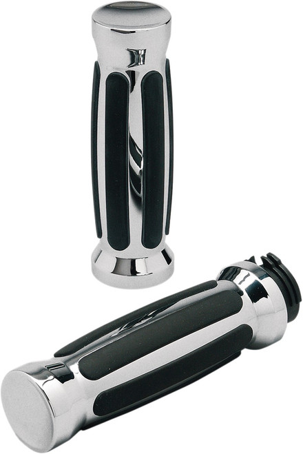 PRO-ONE PERF.MFG. Custom Straight Rubber Grips - Chrome [802430]