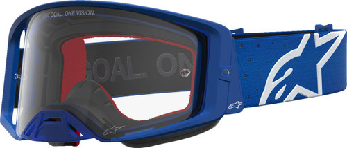 ALPINESTARS GOGGLES Supertech Goggle - Vesta - Blue/White - Clear Lens [51008277371]