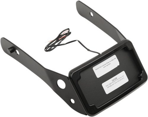 CYCLE VISIONS LP Plate Frame & Mount with Tag Light - FXDWG - Black [CV4661B]