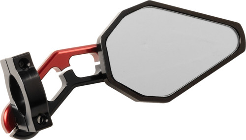 DRIVEN RACING Mirror - D-Axis - Side View - Hexagon - Red - Each [DXMRD]