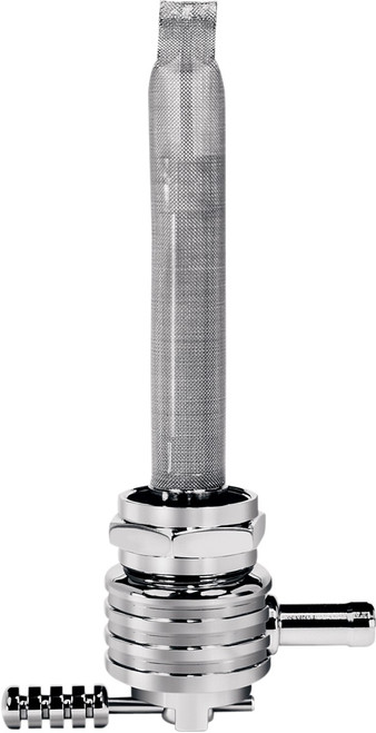 Pingel Round Fuel Valve - Finned Chrome - 22 mm [6311CRF]