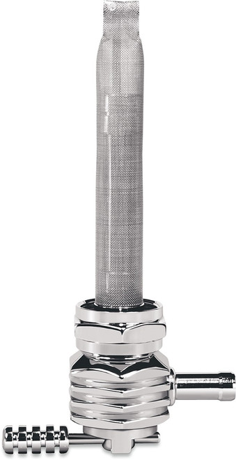 Pingel Hex Fuel Valve - Finned Chrome - 22 mm [6311CHF]