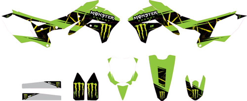 D'COR VISUALS Graphic Kit - Monster Energy Slash - Kawasaki - KXF '16-'18 [2020135]