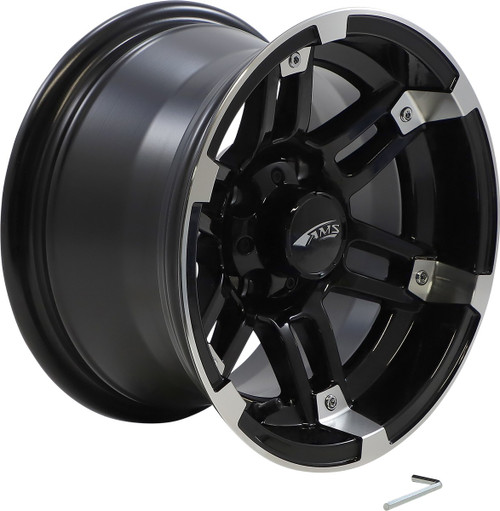 AMS Wheel - Roll'n 104 - Rear - Machined Black - 12x7 - 4/4 - 3+4 [02300759]