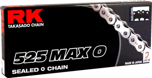 RK 525 Max O - Drive Chain - 120 Links - Black/Chrome [525MAXO120BC]