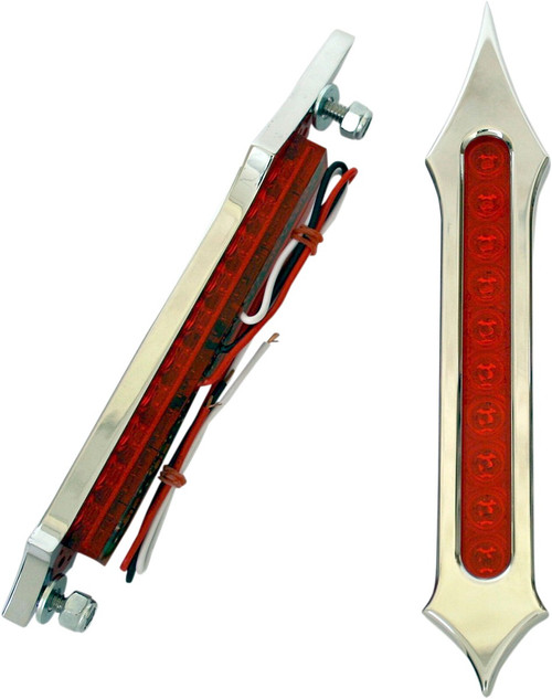ACCUTRONIX Bag Light - Tribal Slotted - Red Lens - Chrome [BL01LSC]