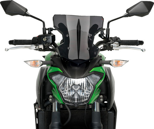 PUIG HI-TECH PARTS Flanker Windshield - 12-3/4" - Dark Smoke - Kawasaki [20335F]