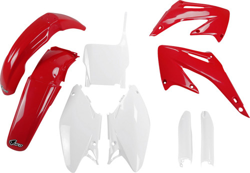UFO Body Kit - OEM Red/White - Honda - CR '04 [HOKIT102F@999]