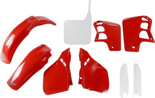 UFO Body Kit - '89 OEM Red/White - Honda - CR '89-'90 [HOKIT091F@999]