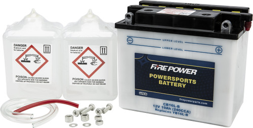FIRE POWER CB16L-B BATTERY W/ACID CB16L-B 12V HEAVY DUTY