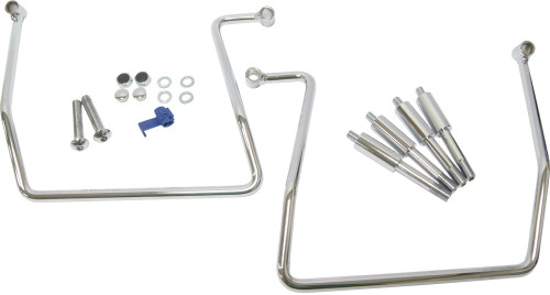 HARDDRIVE 05-205A SADDLEBAG SUPPORTS CHROME FXD