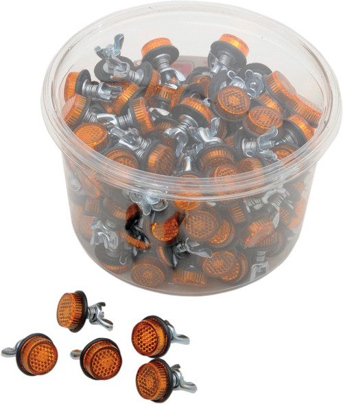CHRIS PRODUCTS License Plate Reflectors - 150 Pack Tub - Amber [CH150A]