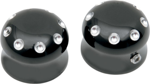 COVINGTONS Axle Covers - Front - Dimpled - Black - Pair - '08-'23 [C0010B]