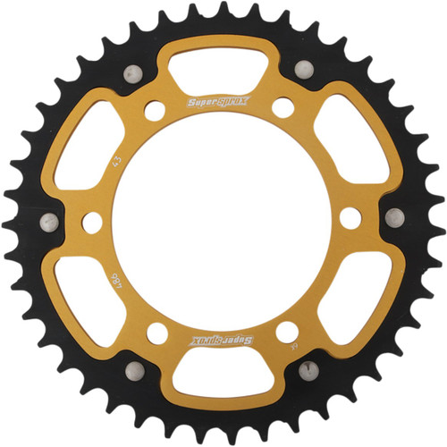 SUPERSPROX Stealth Rear Sprocket - 43 Tooth - Gold - Kawasaki/Yamaha/Suzuki [RST48643GLD]