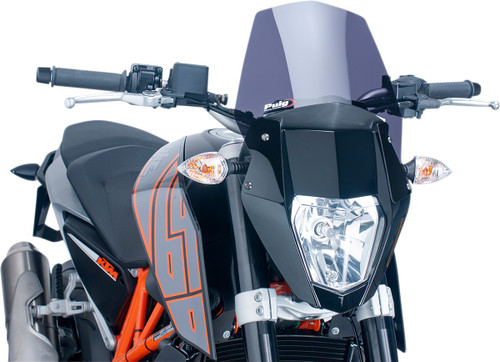 PUIG HI-TECH PARTS New Generation Windscreen - 10-1/2" - Dark Smoke - KTM 690 [6009F]