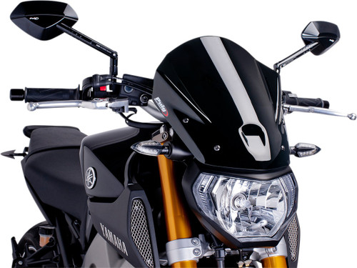 PUIG HI-TECH PARTS New Generation Windscreen - 13-3/4" - Black - MT09 [6861N]