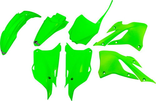 UFO Replacement Body Kit - Neon Green - Kawasaki - KX [KAKIT229@AFLU]