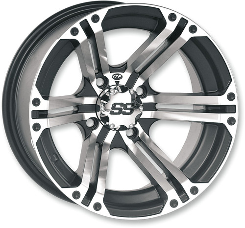 ITP Wheel - SS212 - Front/Rear - Machined Black - 12x7 - 4/110 - 5+2 [1228364404B]