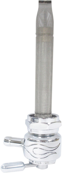 Pingel Round Fuel Valve - Flamed Chrome - 22 mm [1311CF]