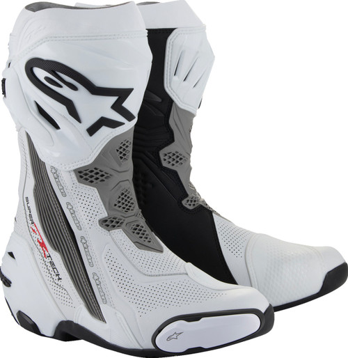 Open Box ALPINESTARS 2220121-2024-44 Supertech R Vented Boots - White/Gray/Black US 9.5 / EU 44