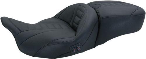 Open Box Mustang 79007 Deluxe 2-Up Super Touring Seat Heated FL 08-24 Glide
