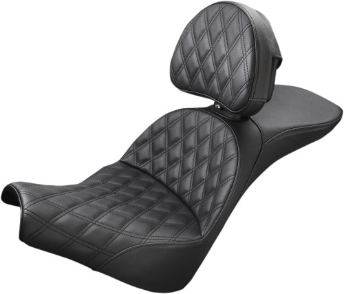 Open Box SADDLEMEN 818-30-030LS Explorer Lattice Stitch Seat - Lattice Stitched Backrest FXBB/FXST '18-'24