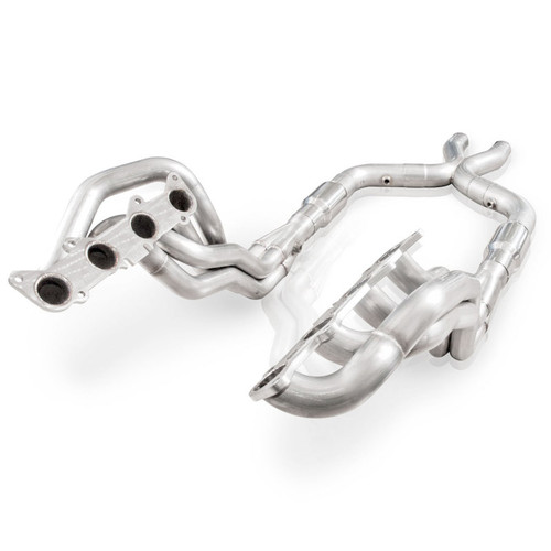 Stainless Power 2011-14 Mustang GT Headers 1-7/8in Primaries High-Flow Cats 3in X-Pipe - SM11HCATX