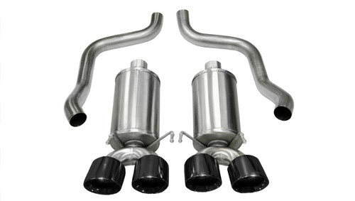 Corsa 2009-2013 Xtreme Axle-Back Exhaust w/Dual Black 3.5in Tips 09-13 Chevrolet Corvette C6 6.2L V8 - 14470BLK