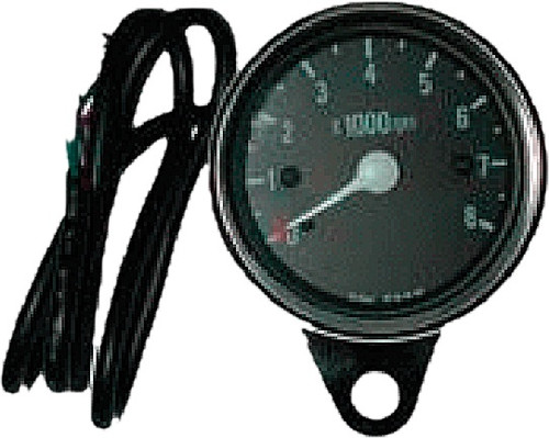 HARDDRIVE 21-6910 MINI 8000 RPM TACHOMETER BLACK FACE - Open Box